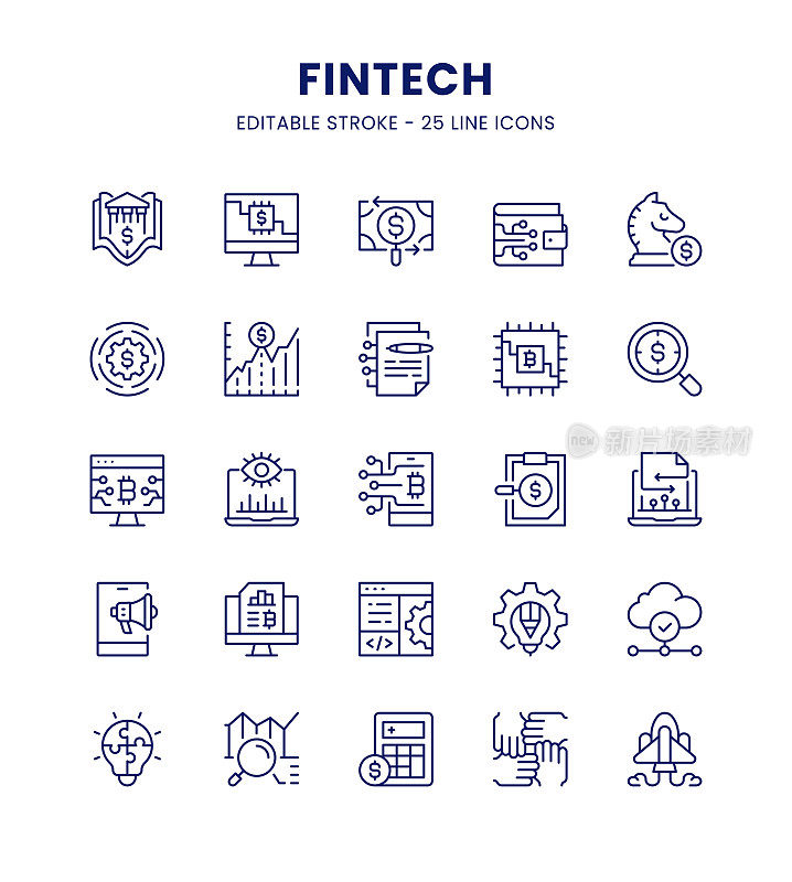 Fintech Line图标集